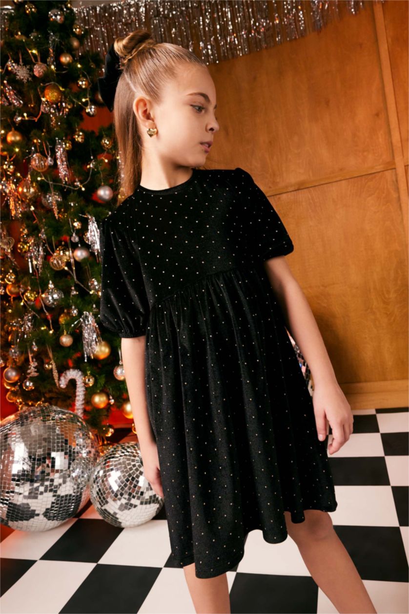 GIRLS & TEENS Black Long Sleeve Knitted Dress