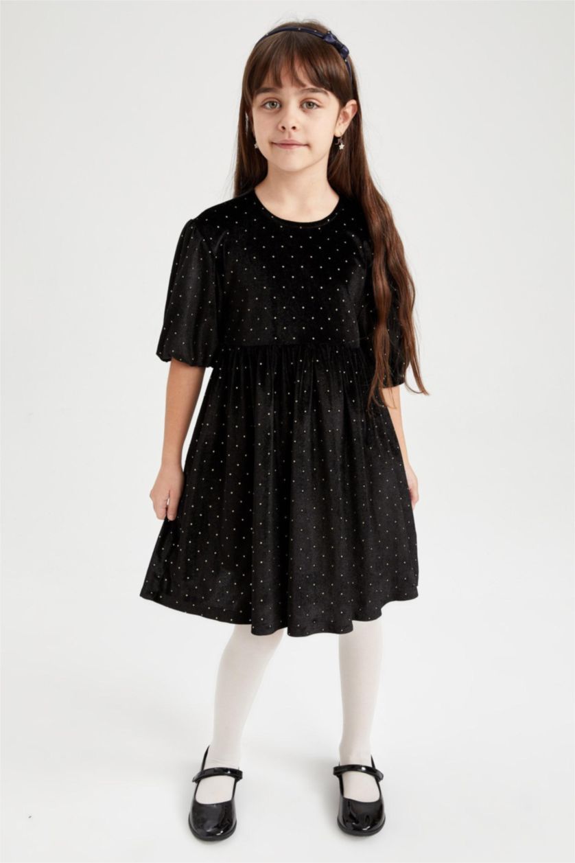 GIRLS & TEENS Black Long Sleeve Knitted Dress