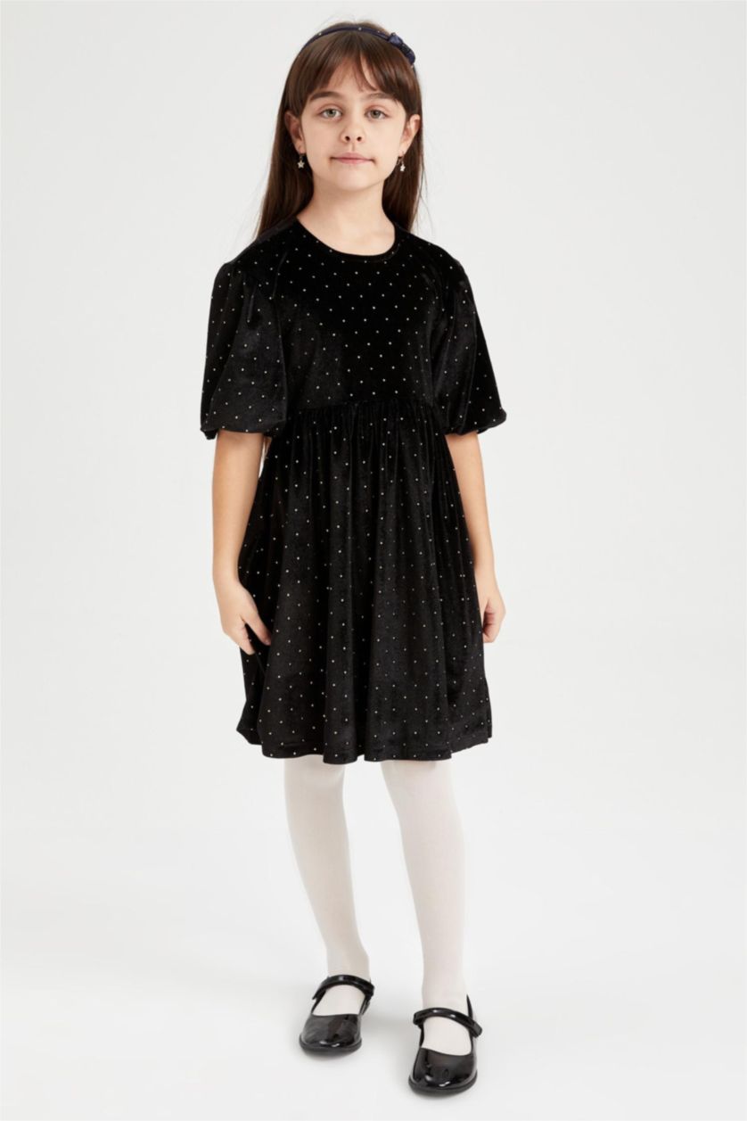 GIRLS & TEENS Black Long Sleeve Knitted Dress