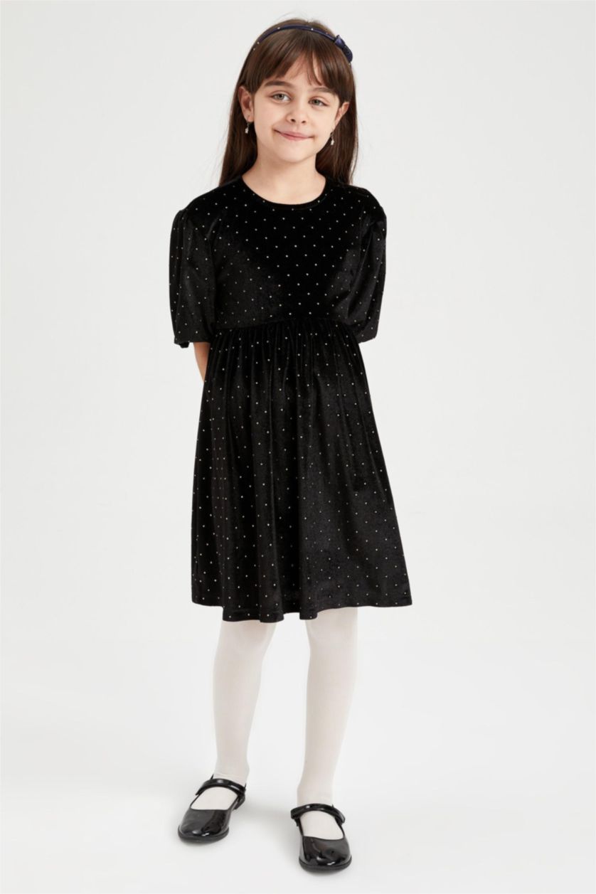 GIRLS & TEENS Black Long Sleeve Knitted Dress