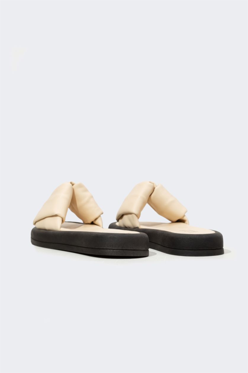 WOMAN Beige High Sole Slipper