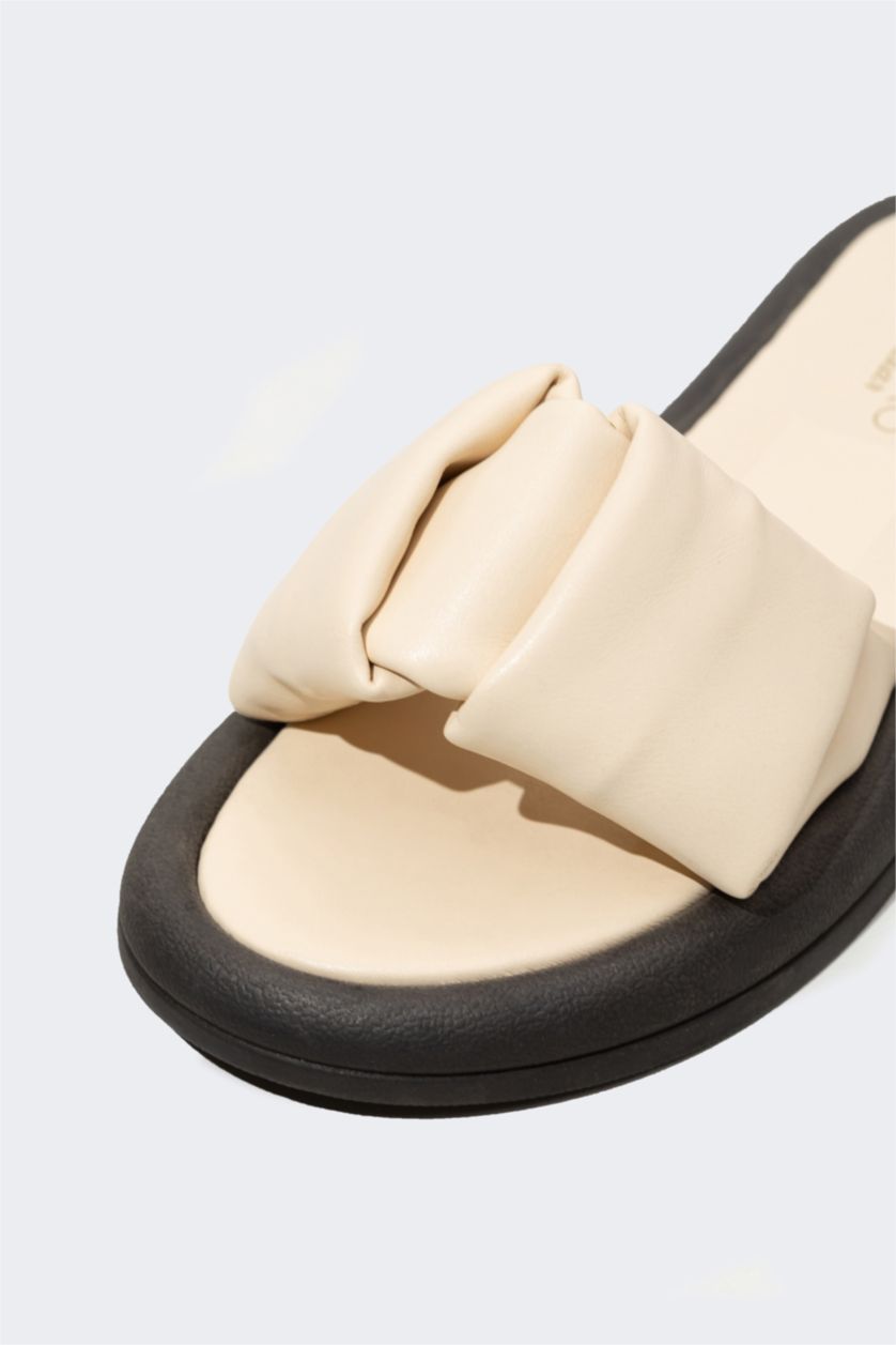 WOMAN Beige High Sole Slipper