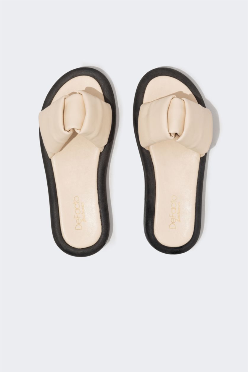 WOMAN Beige High Sole Slipper