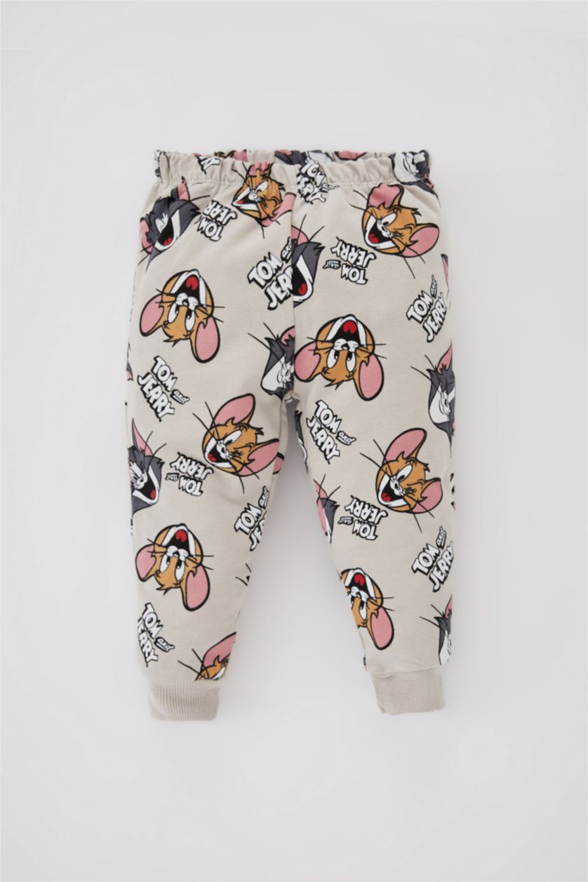 Erkek Bebek Bej Erkek Bebek Tom & Jerry Sweatshirt Eşofman Altı 2'li Takım