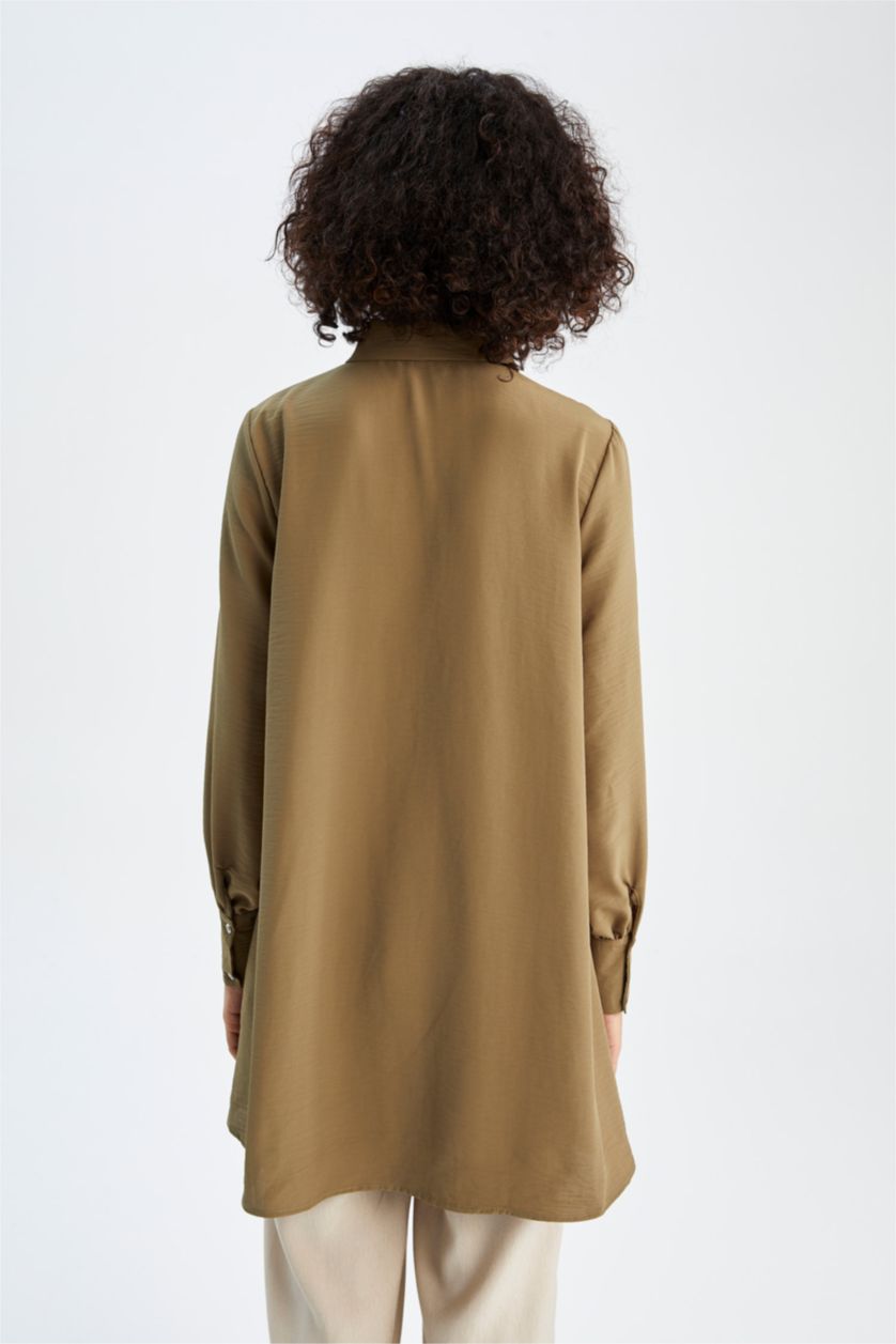 WOMAN Light Khaki Regular Fit Long Sleeve Tunic