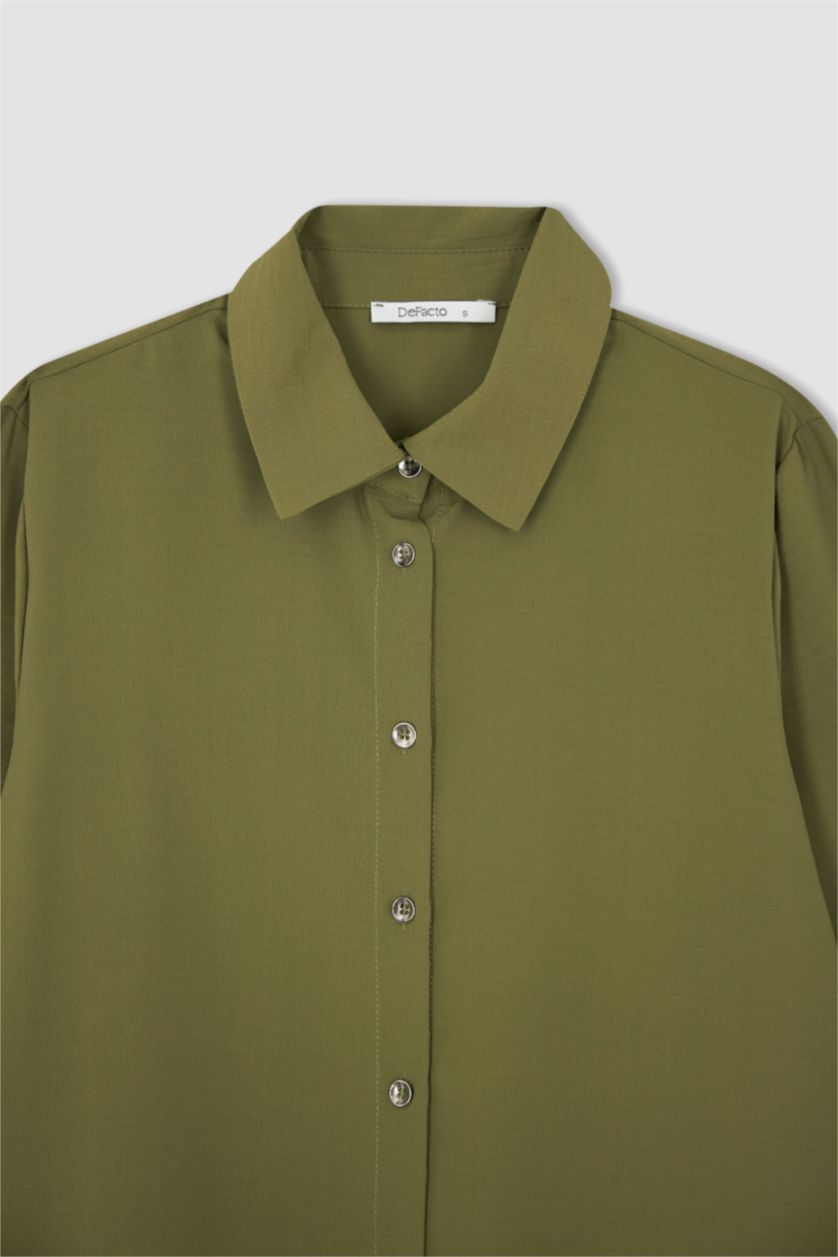 WOMAN Light Khaki Regular Fit Long Sleeve Tunic