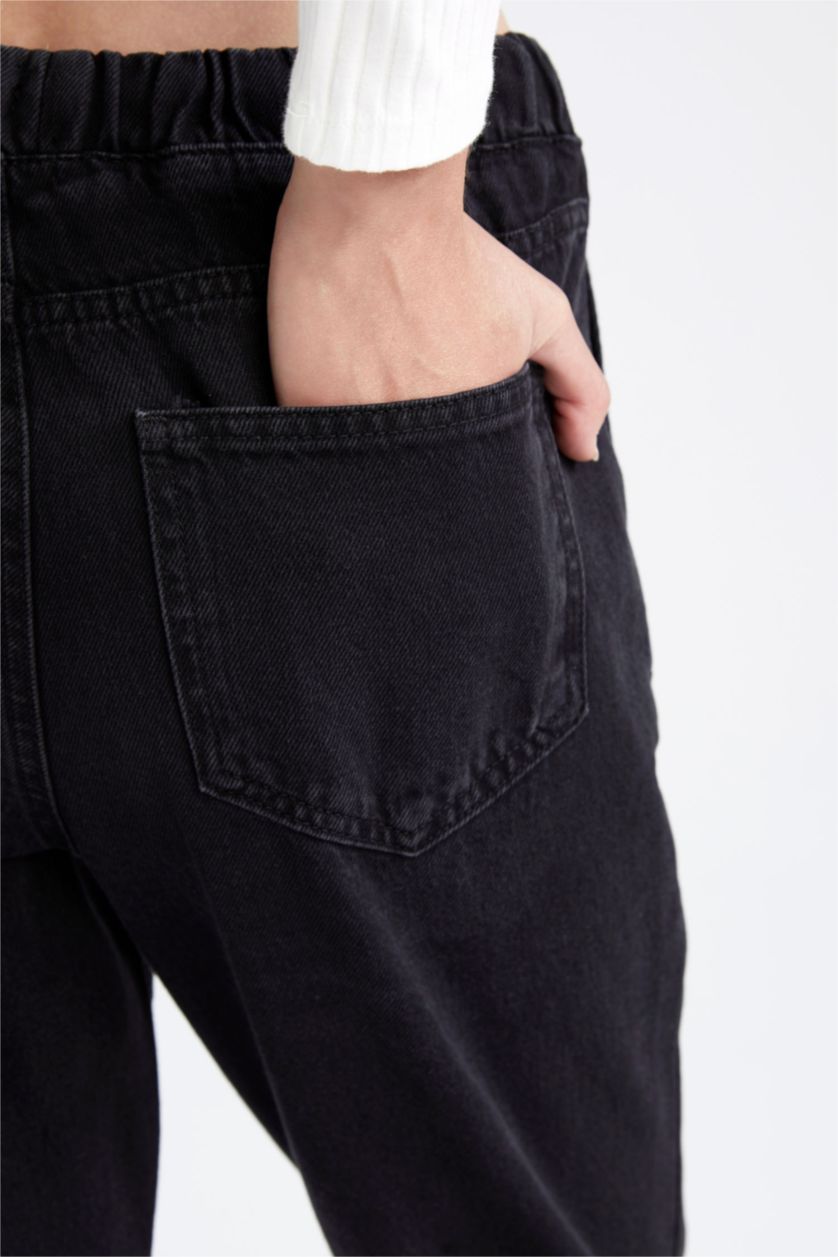 WOMAN Black High Waist Cargo Jogger Trousers