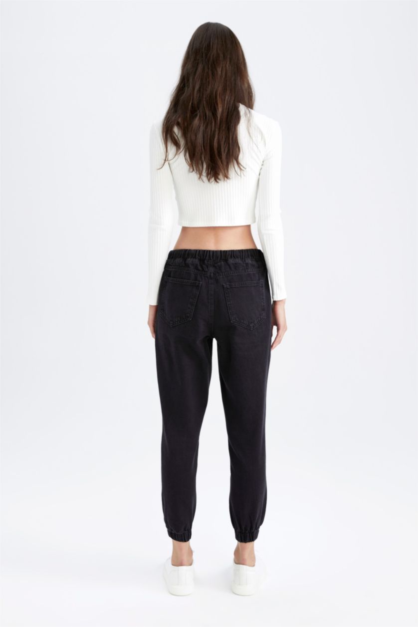 WOMAN Black High Waist Cargo Jogger Trousers