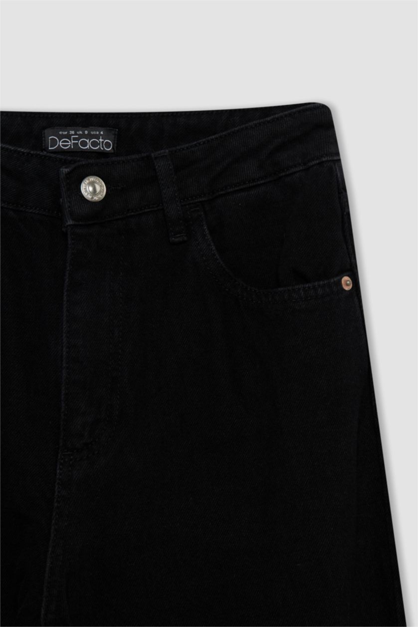 Kadın Siyah Yüksek Bel 90's Wıde Leg Pantolon