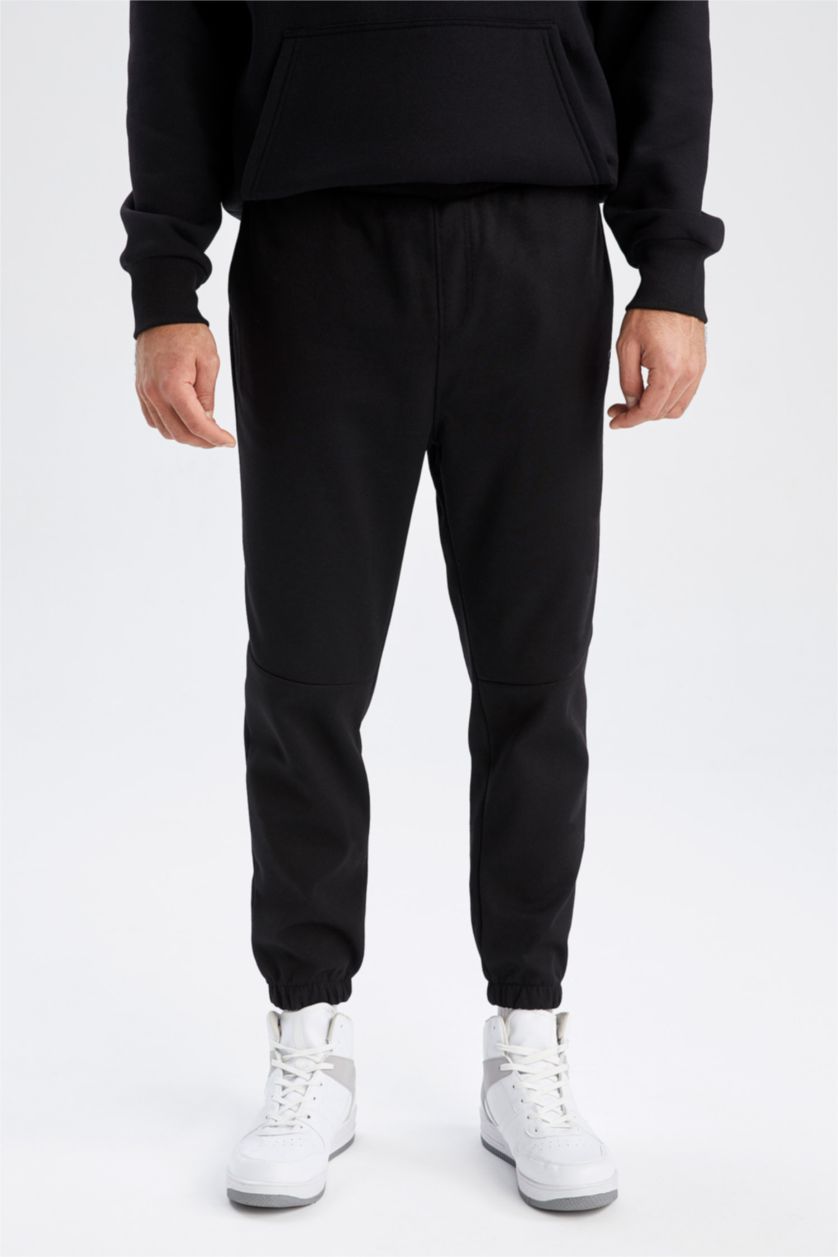 رجال أسود سروال رياضي قصة عادية