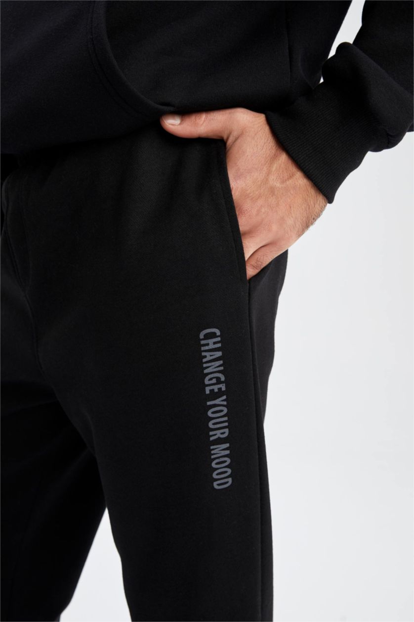 رجال أسود سروال رياضي قصة عادية