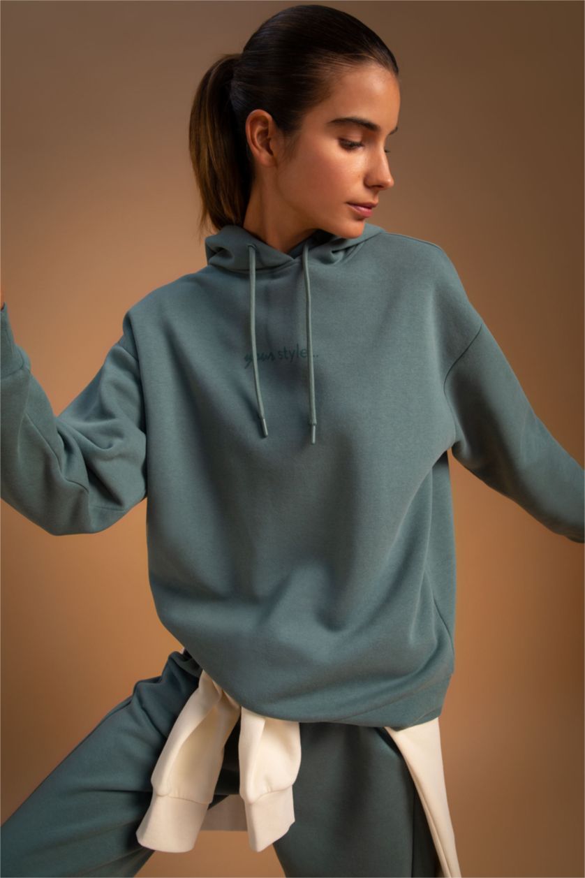 FEMME Vert Sweat- Shirt Coupe Oversize À capuche