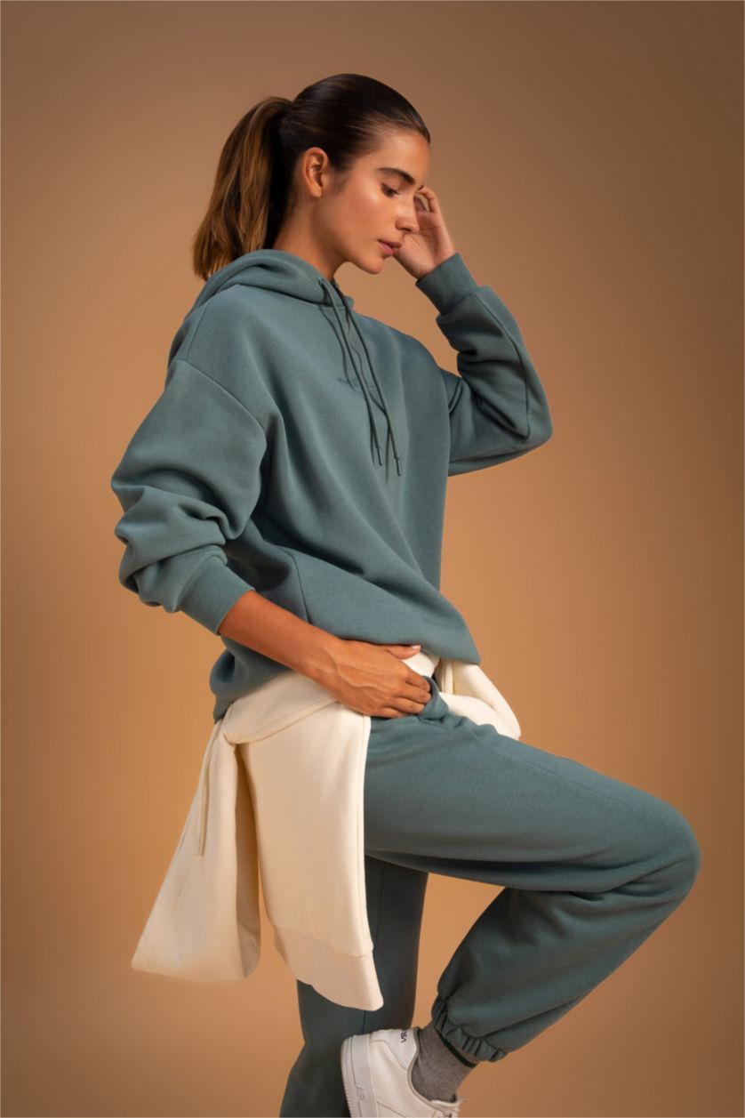 FEMME Vert Sweat- Shirt Coupe Oversize À capuche