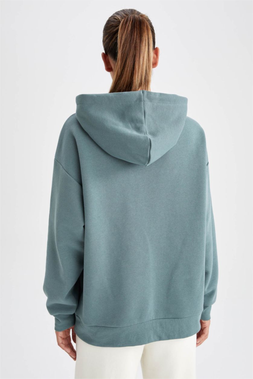 FEMME Vert Sweat- Shirt Coupe Oversize À capuche