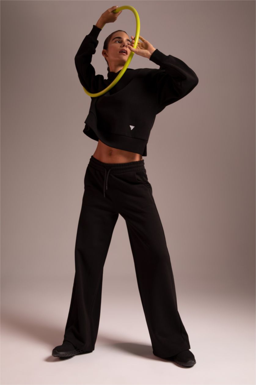 FEMME Noir Sweat- Shirt À capuche Slogan Manche Longue Kangaroo