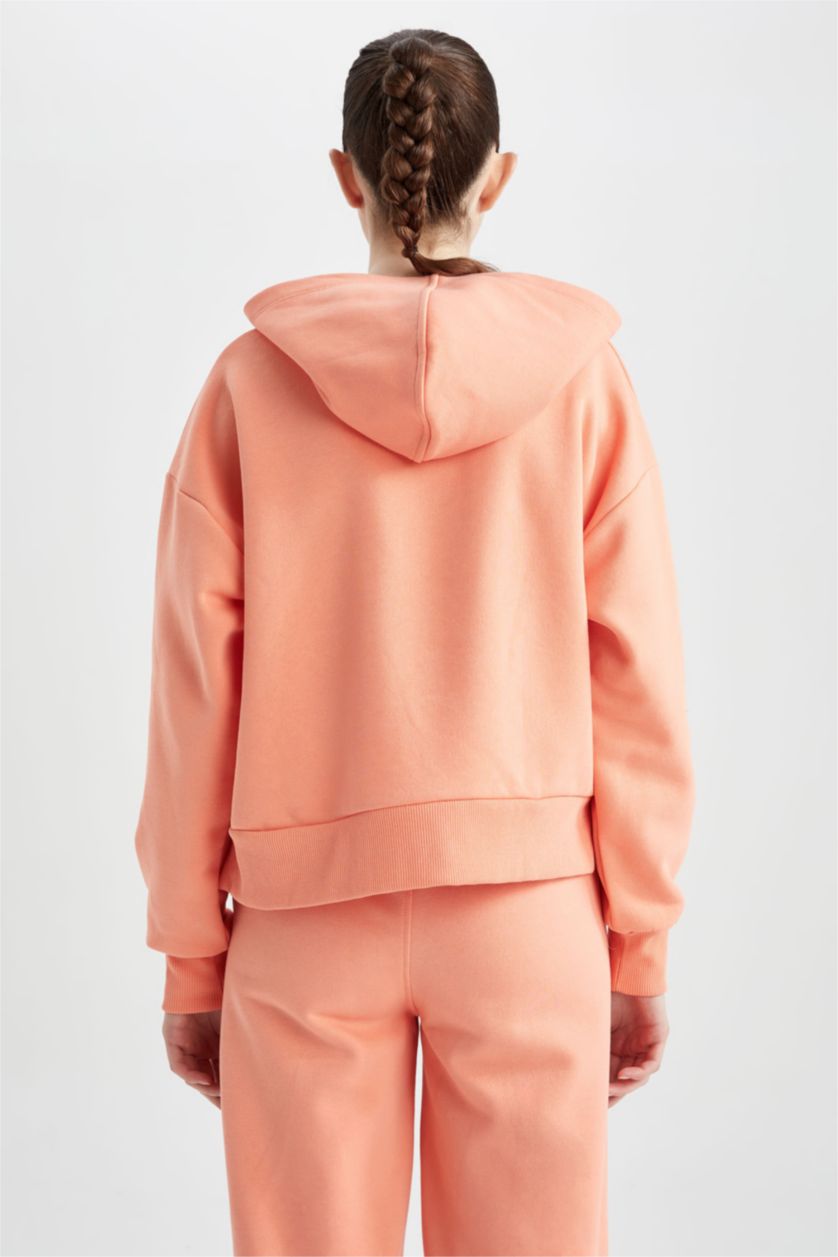 حريمي مرجاني سويت شيرت بكابيشون من DeFactoFit