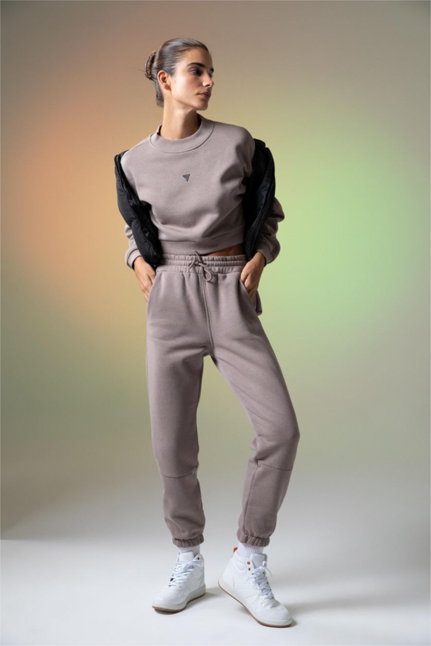 Женщины Серый Свитшот майка с круглым вырезом, DeFactoFit