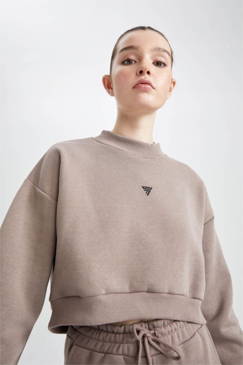 Женщины Серый Свитшот майка с круглым вырезом, DeFactoFit