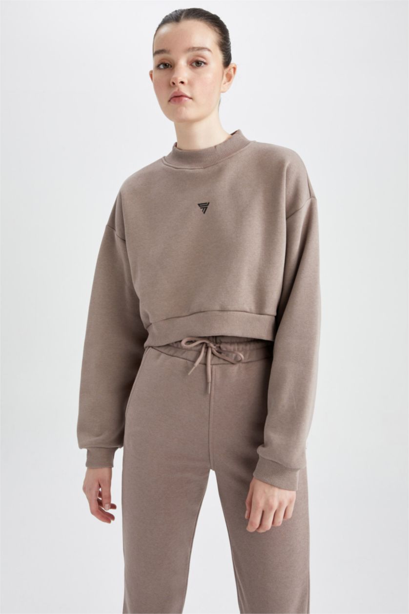 Женщины Серый Свитшот майка с круглым вырезом, DeFactoFit