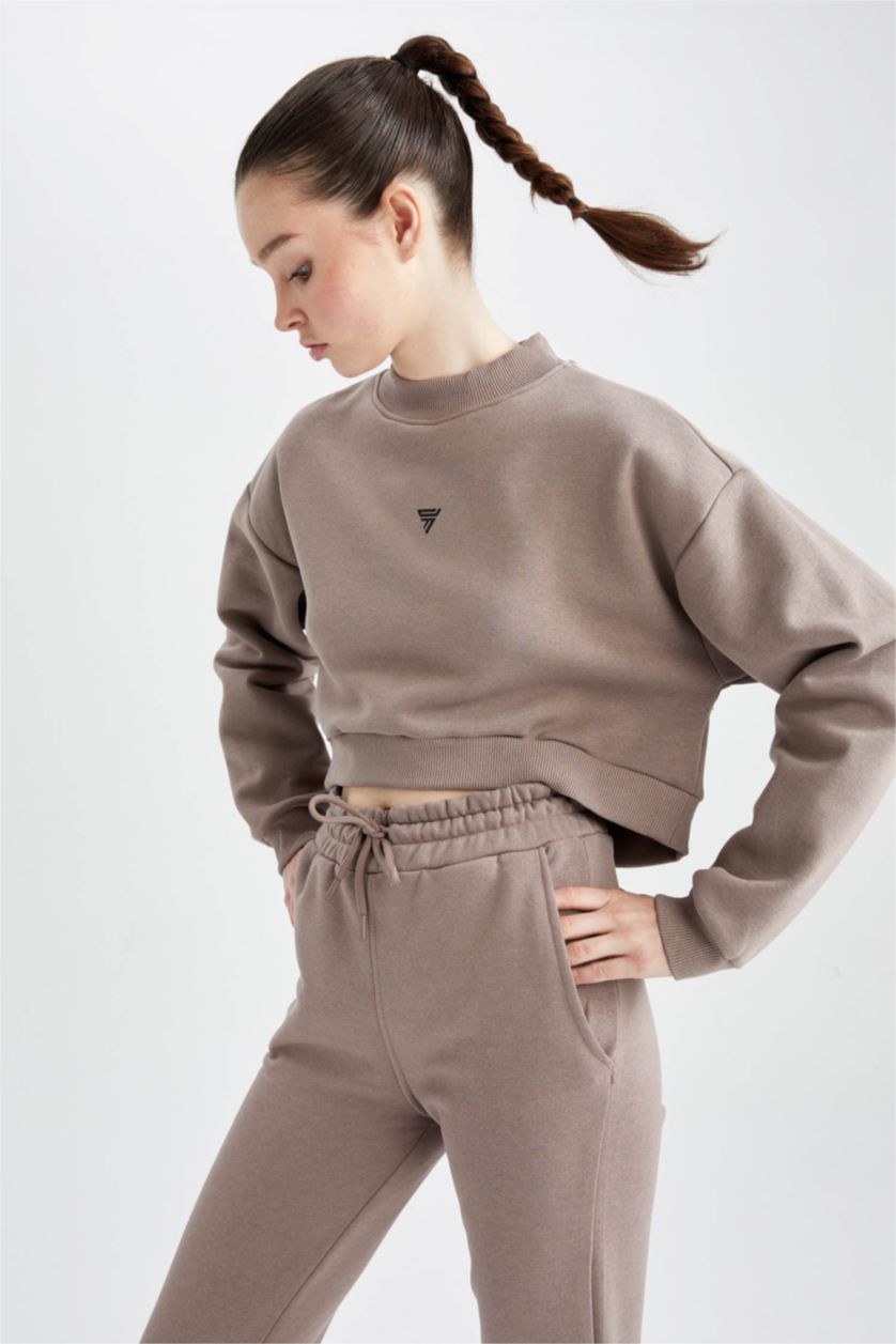 Женщины Серый Свитшот майка с круглым вырезом, DeFactoFit