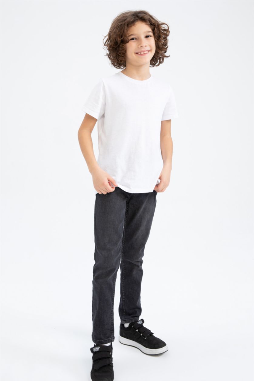 GARÇONS Noir Jean Slim Garçon Coupe Droite