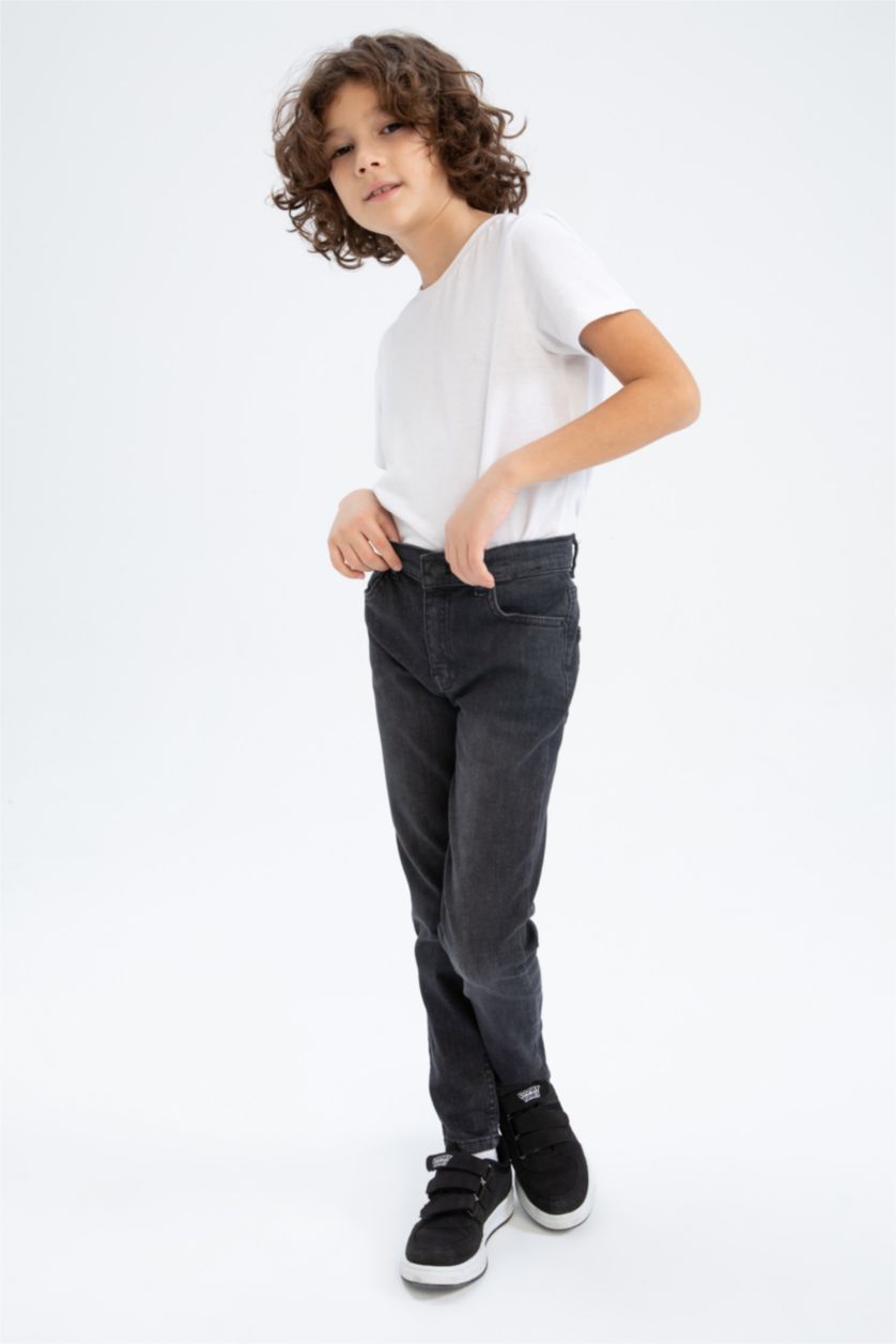 GARÇONS Noir Jean Slim Garçon Coupe Droite