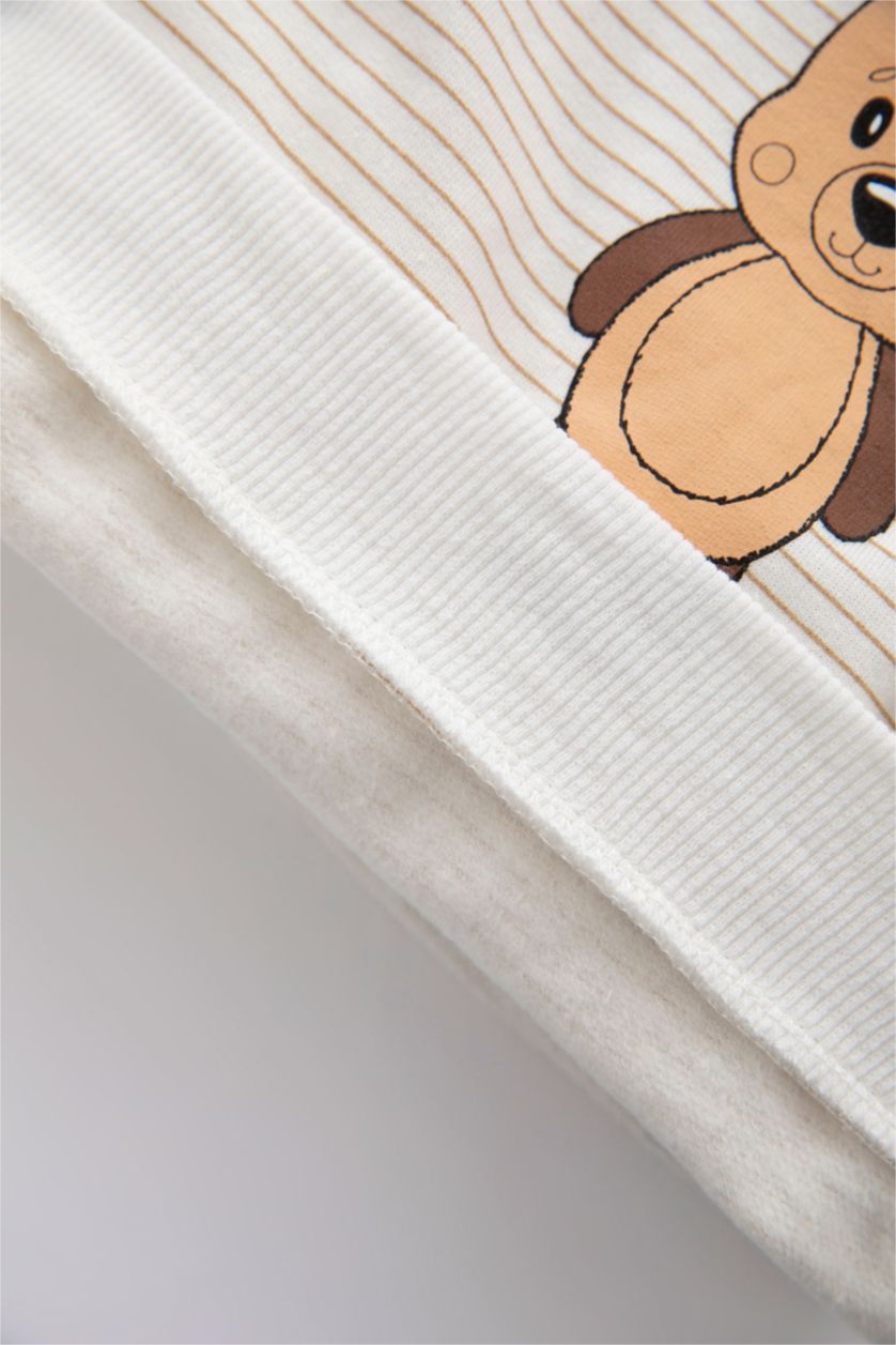 BABY BOY Ecru 2 piece Regular Fit Crew Neck Animal Set