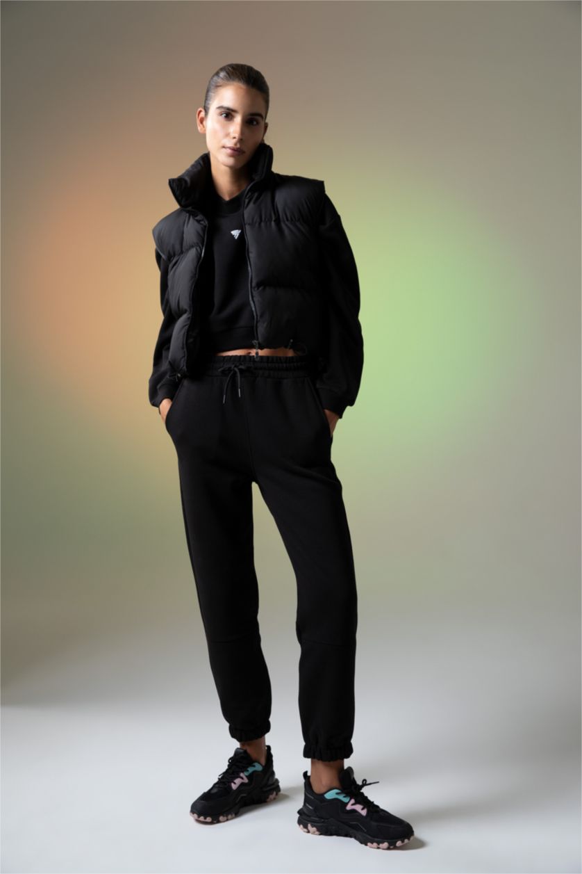 FEMME Noir Pantalon Tissu Sweat Épais Coupe standard DeFactoFit Jogging