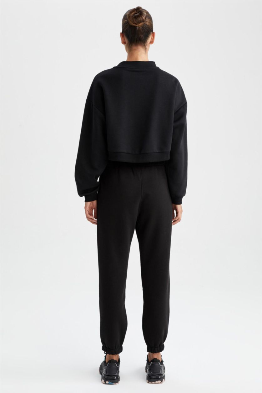 FEMME Noir Pantalon Tissu Sweat Épais Coupe standard DeFactoFit Jogging