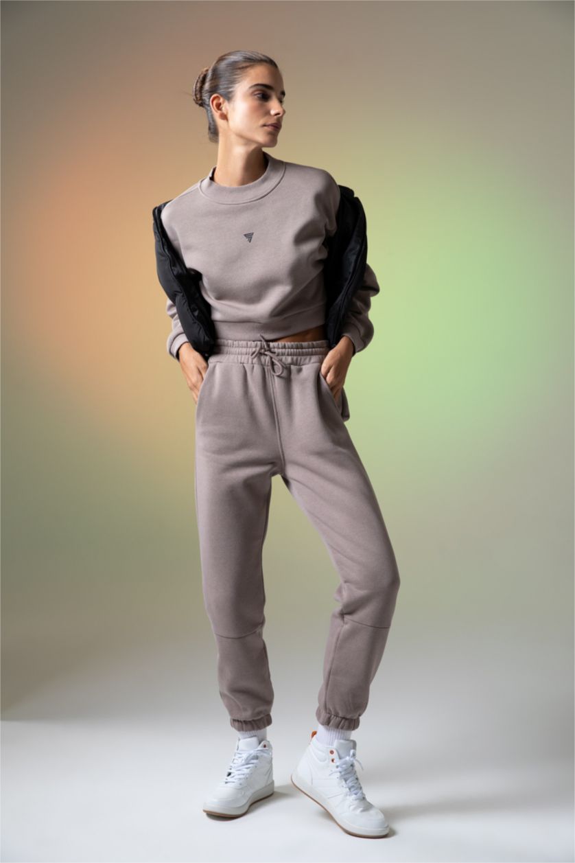 FEMME Gris Pantalon Tissu Sweat Épais Coupe standard DeFactoFit Jogging