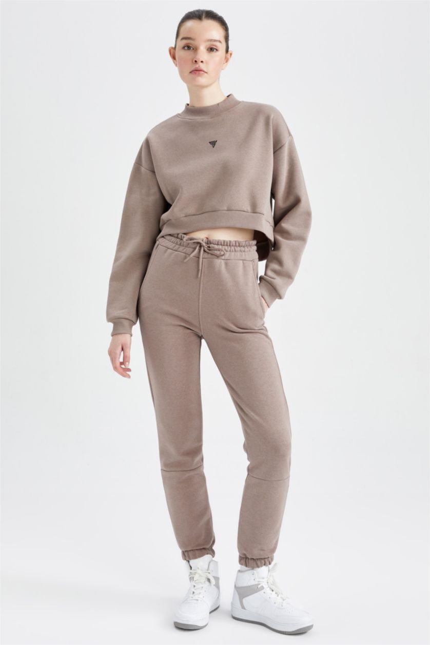 FEMME Gris Pantalon Tissu Sweat Épais Coupe standard DeFactoFit Jogging