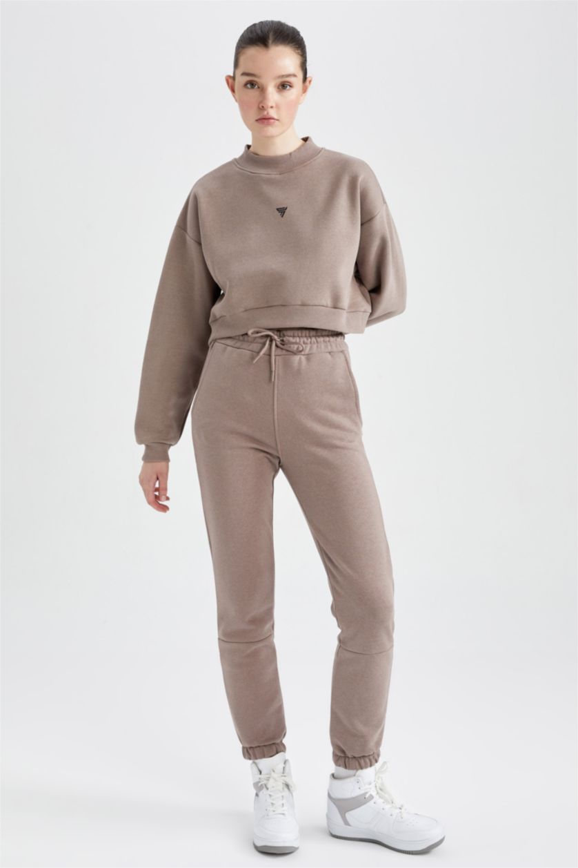 FEMME Gris Pantalon Tissu Sweat Épais Coupe standard DeFactoFit Jogging