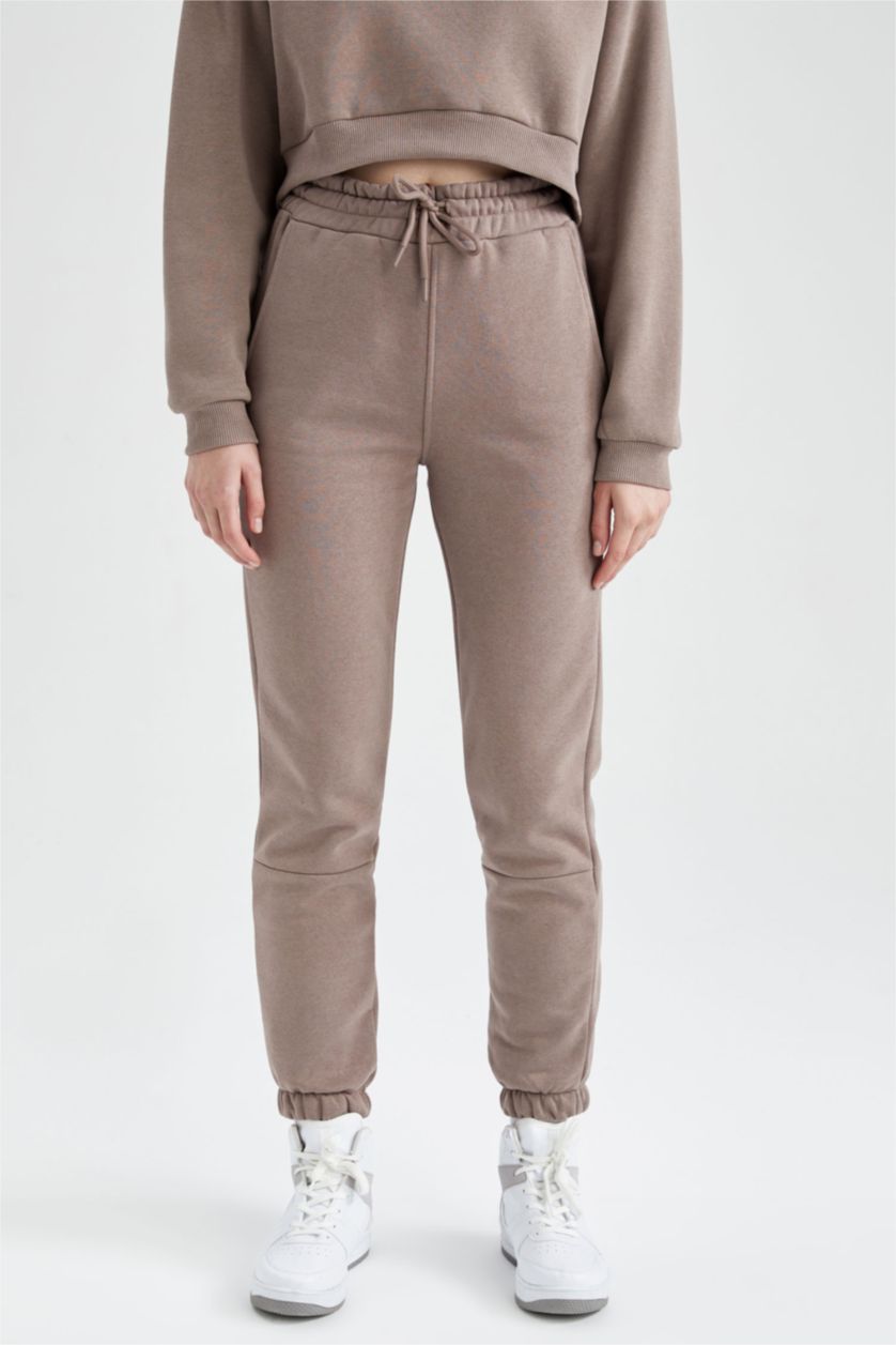 FEMME Gris Pantalon Tissu Sweat Épais Coupe standard DeFactoFit Jogging