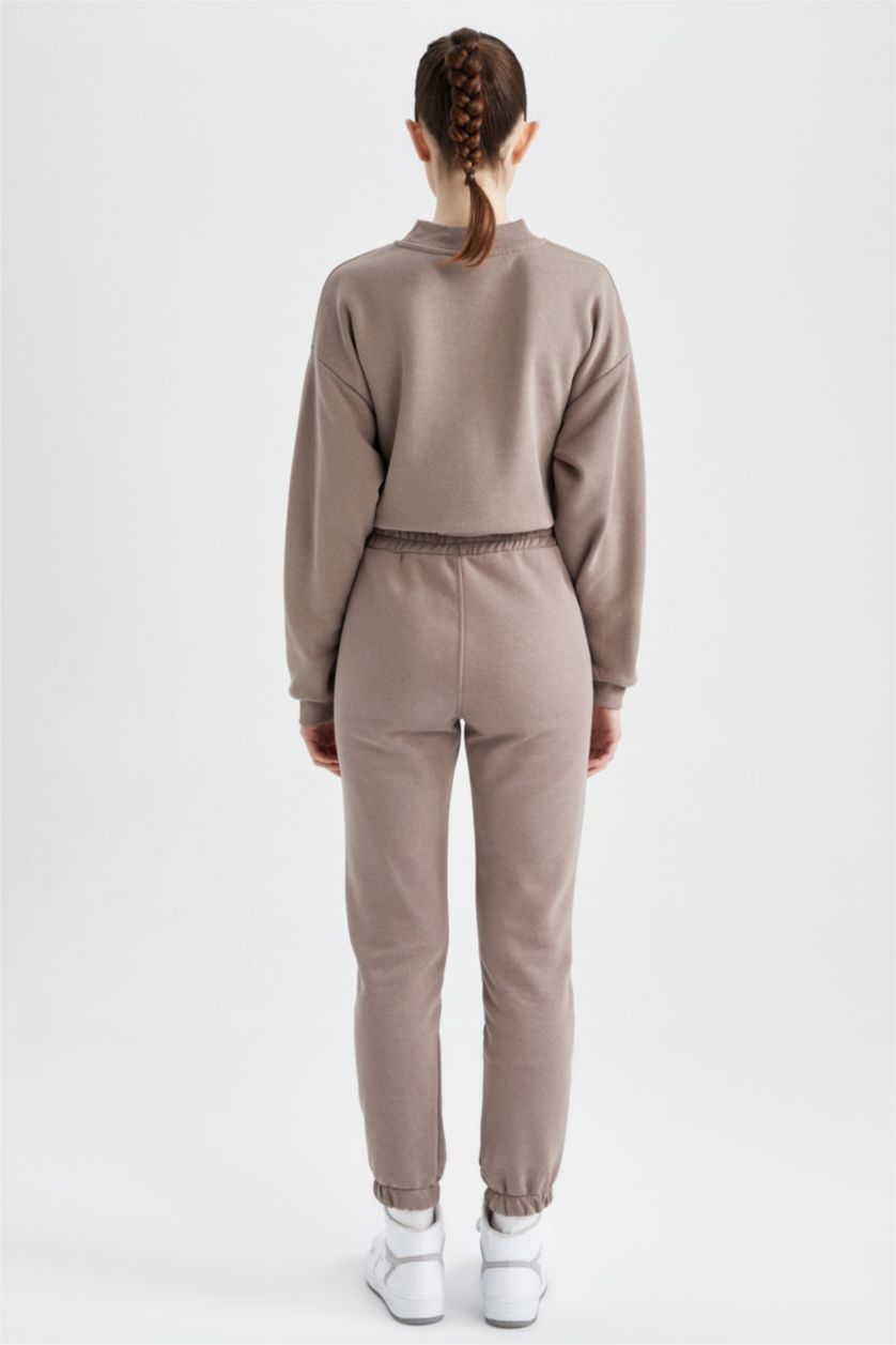 FEMME Gris Pantalon Tissu Sweat Épais Coupe standard DeFactoFit Jogging