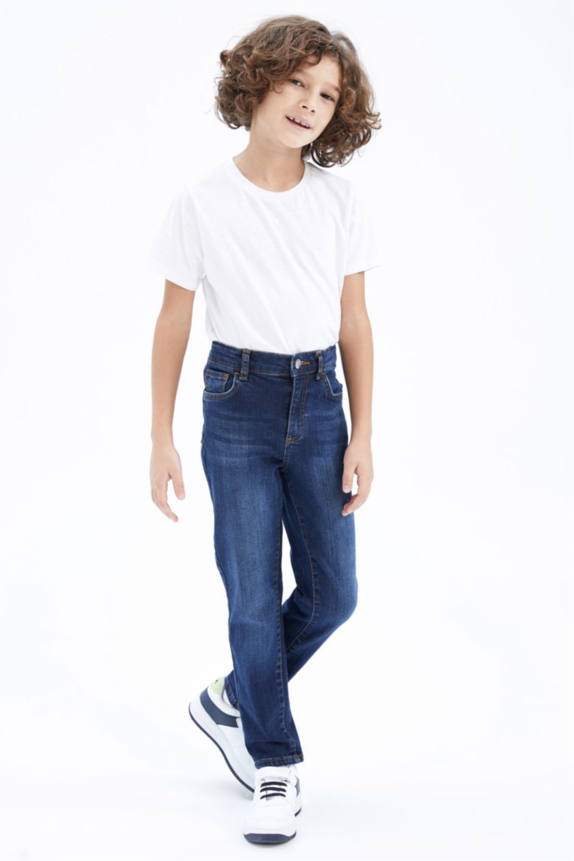 Мальчики и подростки Голубрй Брюки приталенного кроя adjustable waist для мальчиков