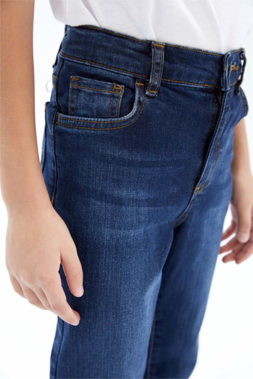 Мальчики и подростки Голубрй Брюки приталенного кроя adjustable waist для мальчиков