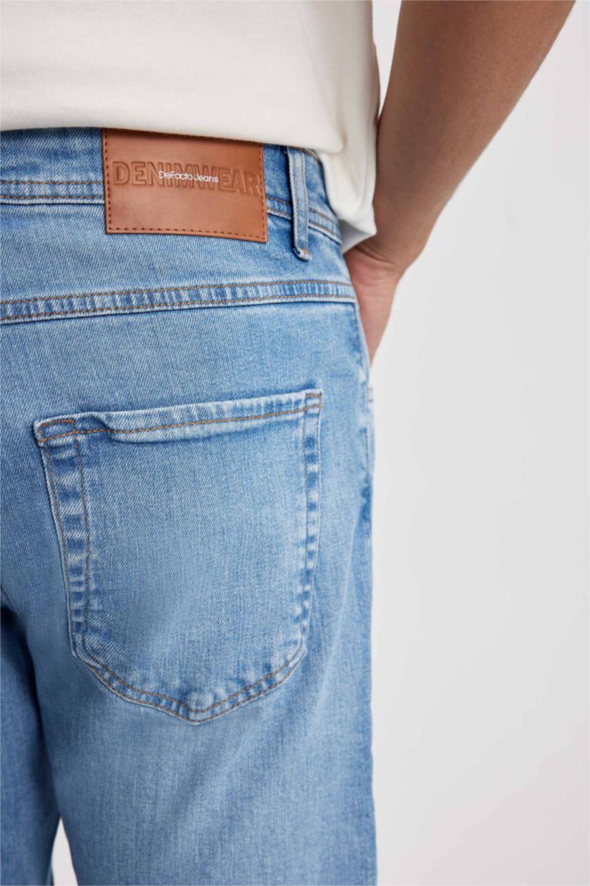 MAN Light Blue Defacto x Wiser Wash Sergio Regular Fit Waist Pipe Leg Jeans