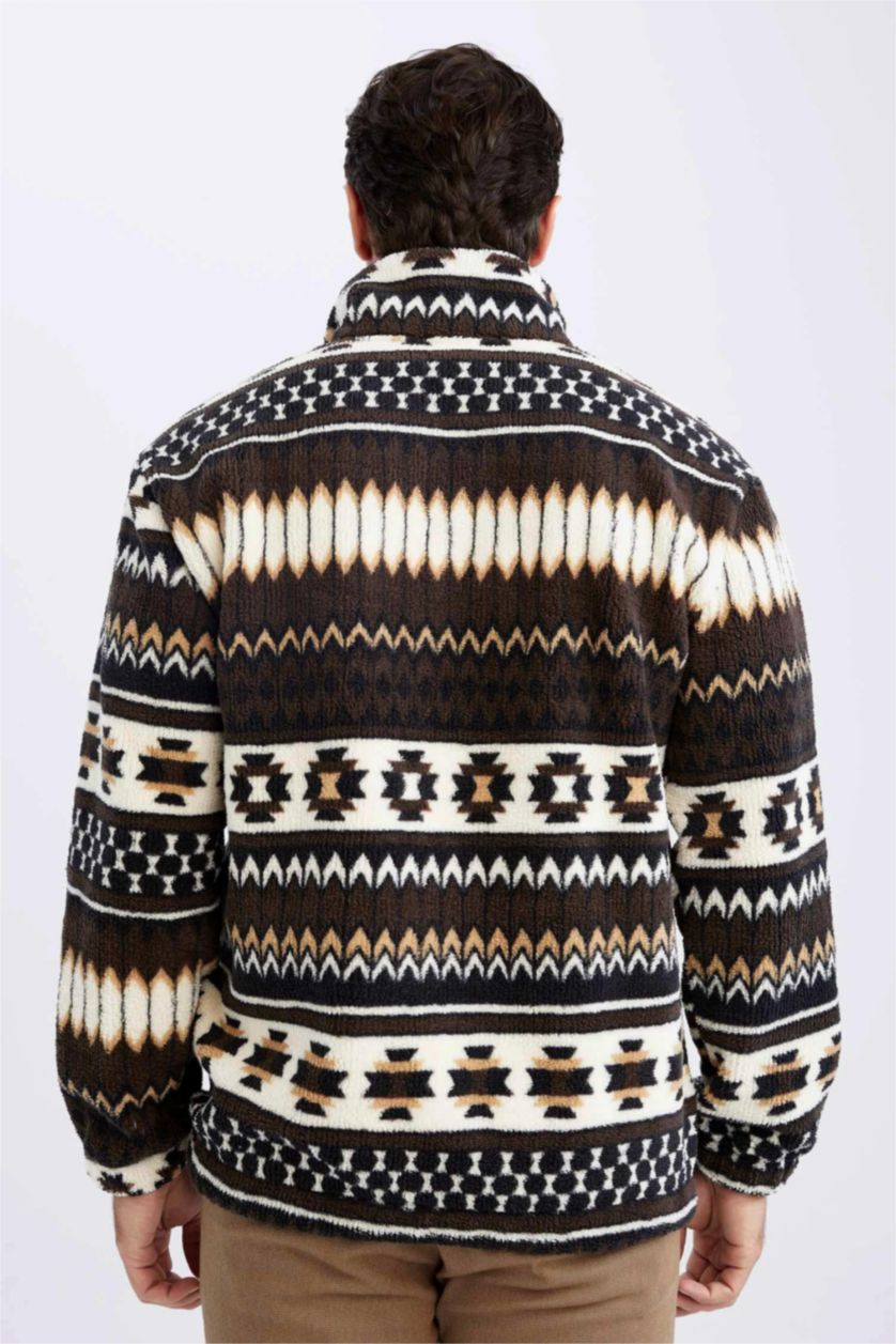 Erkek Kahve Relax Fıt Sweatshirt