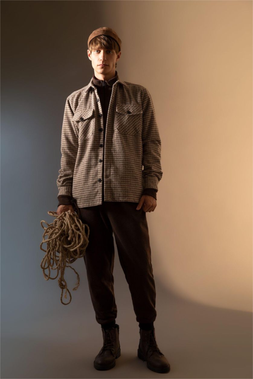 MAN Brown Regular Fit Trousers