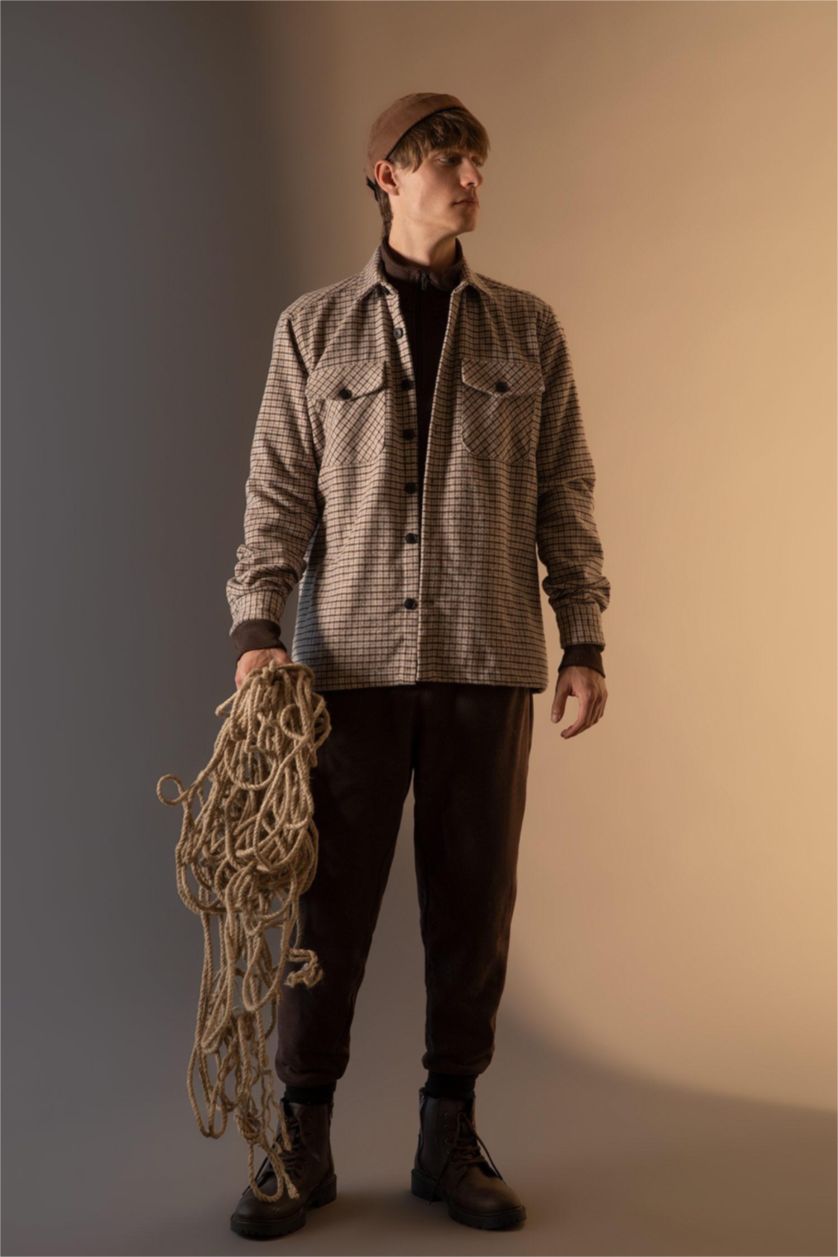 MAN Brown Regular Fit Trousers