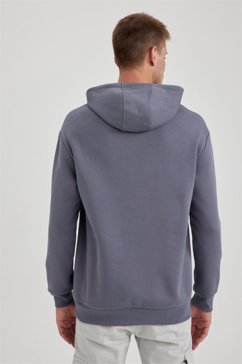 Erkek Koyu Gri Relax Fıt Sweatshirt