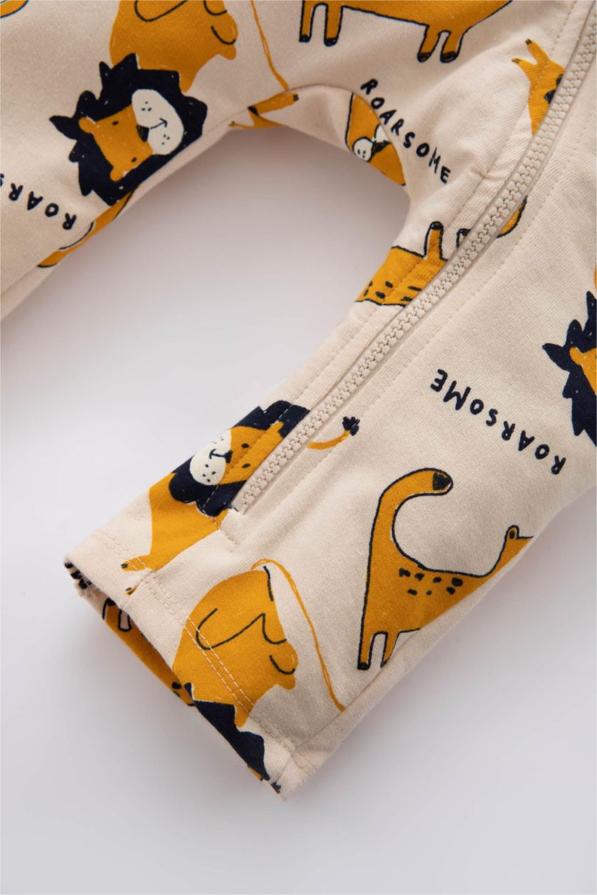 BABY BOY Beige İnce Sweatshirt Kumaşı Regular Fit Crew Neck Jumpsuit