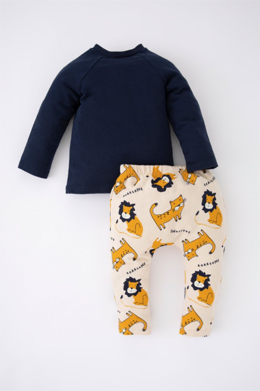 Erkek Bebek İndigo Erkek Bebek Yenidoğan Uzun Kollu Baskılı 2'li Takım