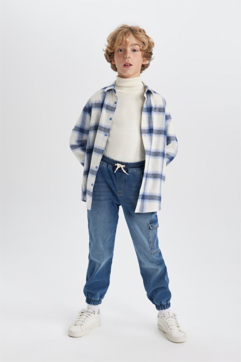 BOYS & TEENS Blue Boy Jogger Cargo Jeans