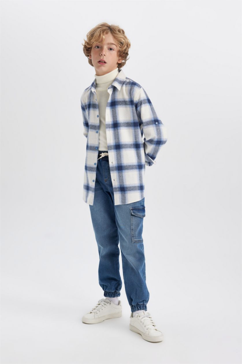 BOYS & TEENS Blue Boy Jogger Cargo Jeans