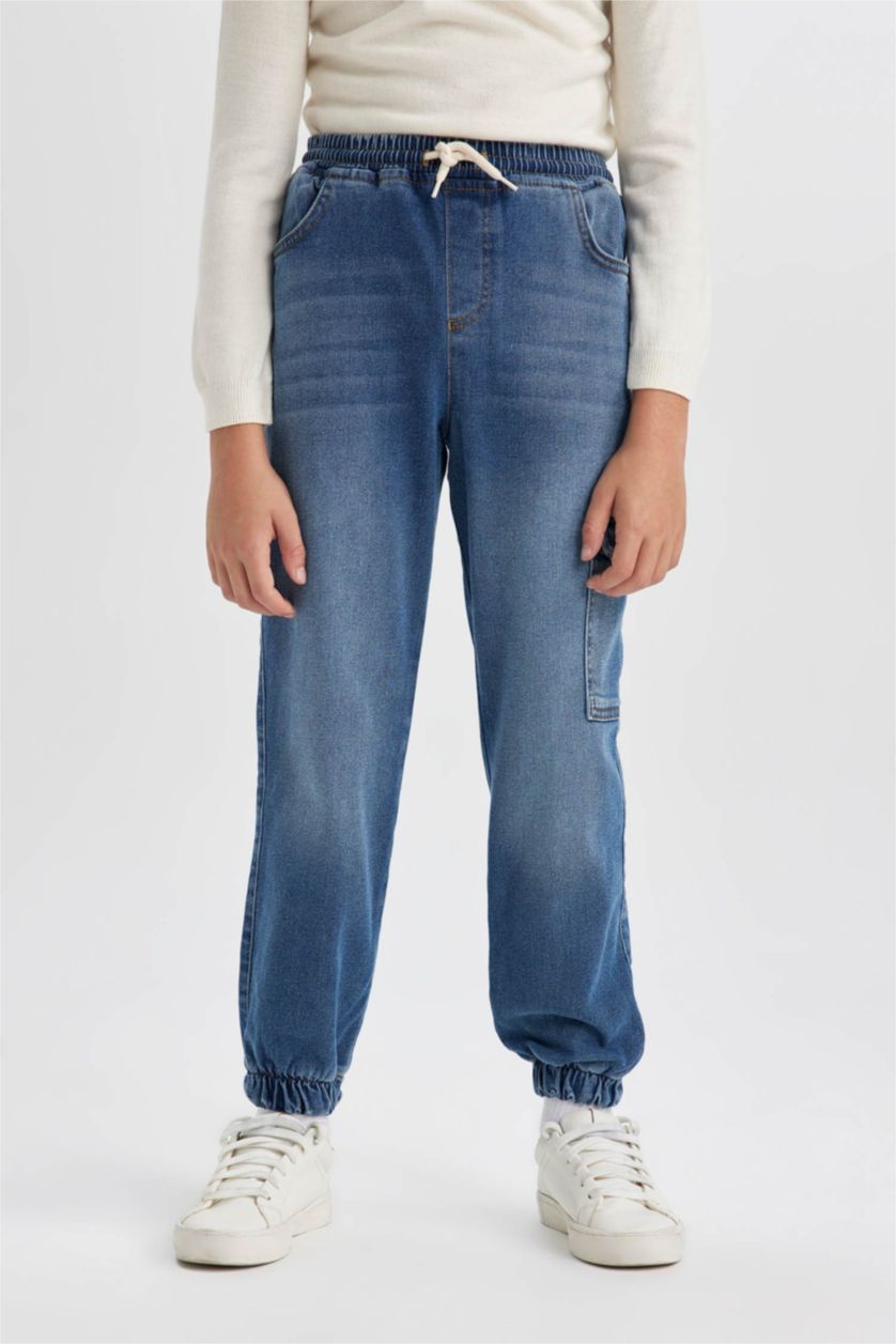 BOYS & TEENS Blue Boy Jogger Cargo Jeans