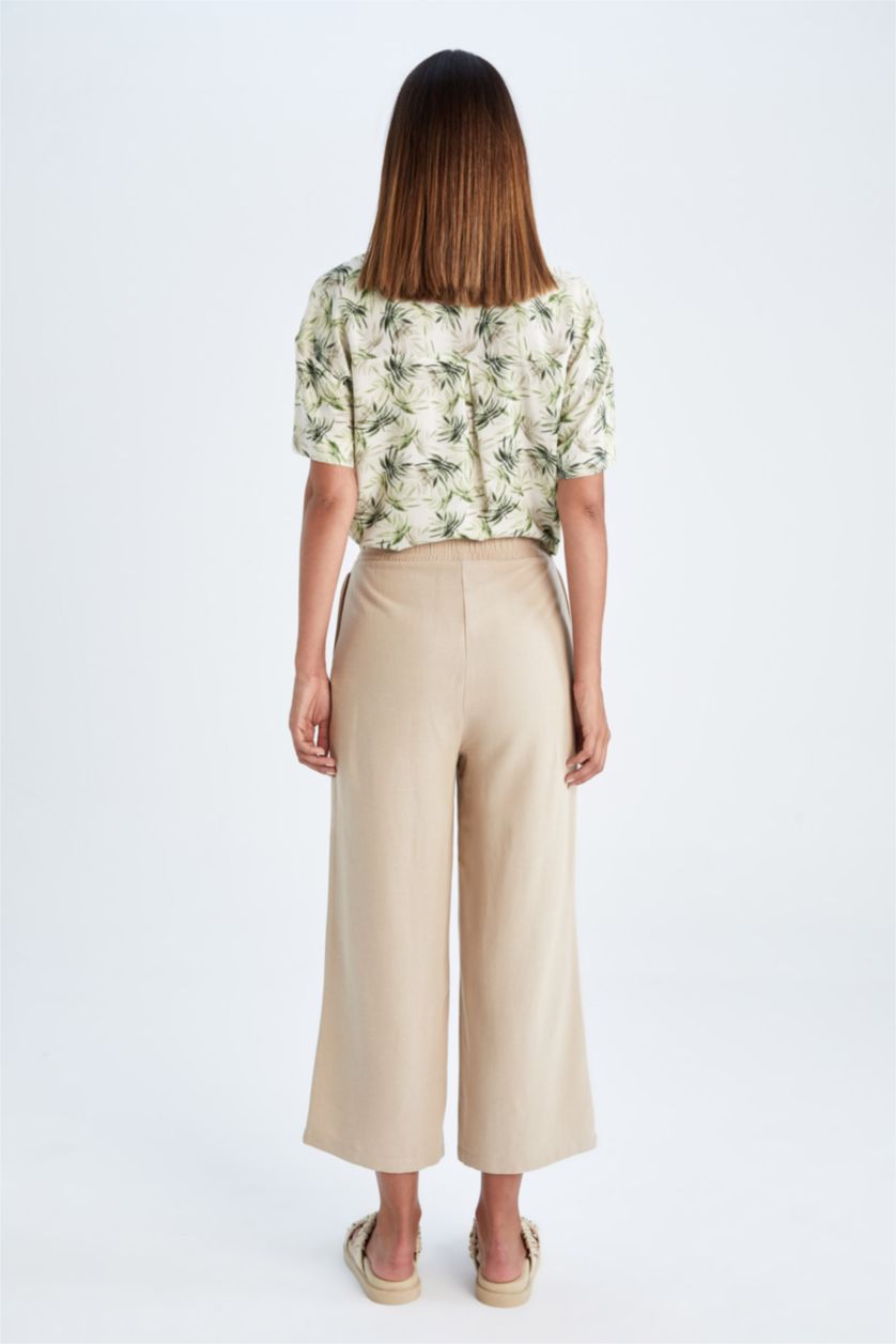 FEMME Beige Taille haute Droit