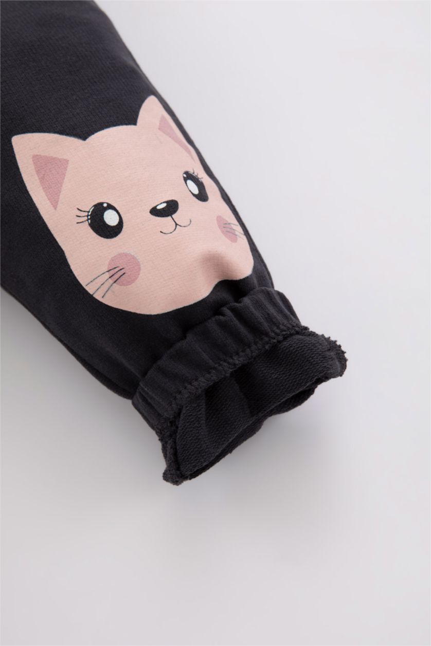 BABY GIRL Dark Pink 2 piece Regular Fit Crew Neck Animal Set