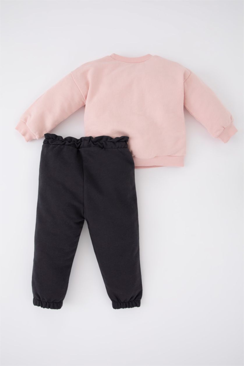 BABY GIRL Dark Pink 2 piece Regular Fit Crew Neck Animal Set