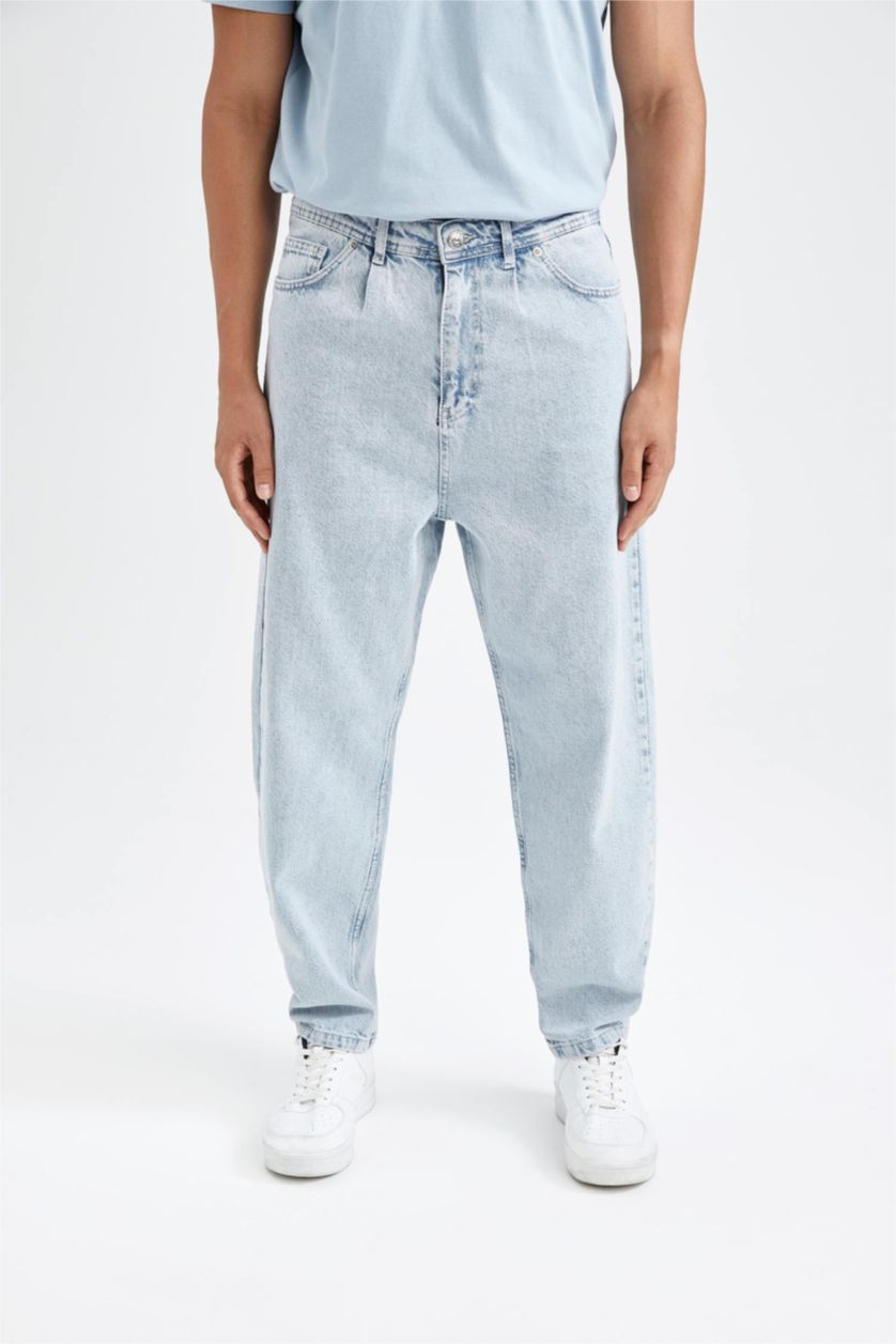 Erkek Açık Mavi Balloon Fıt Pantolon